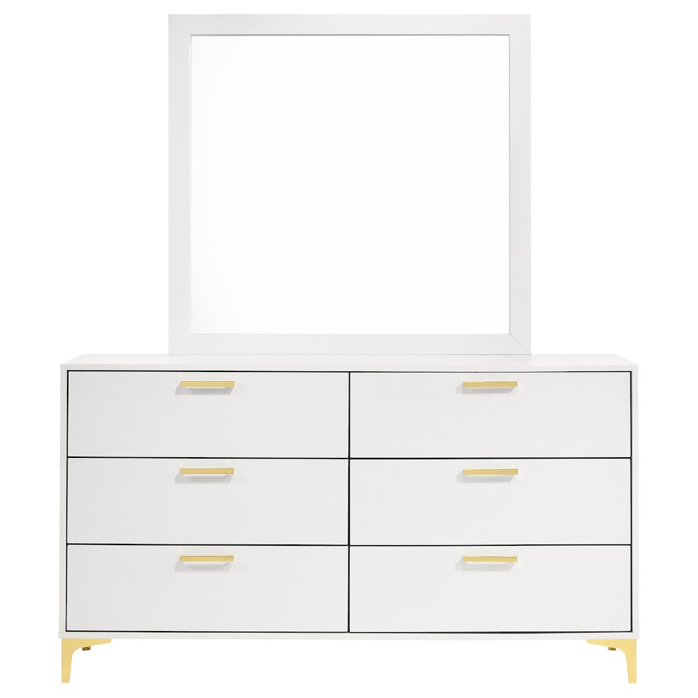 Kendall 6-drawer Dresser with Mirror White. Picture 3