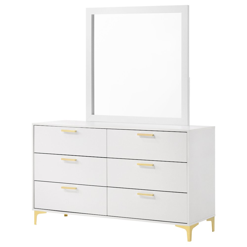 Kendall 6-drawer Dresser with Mirror White. Picture 4