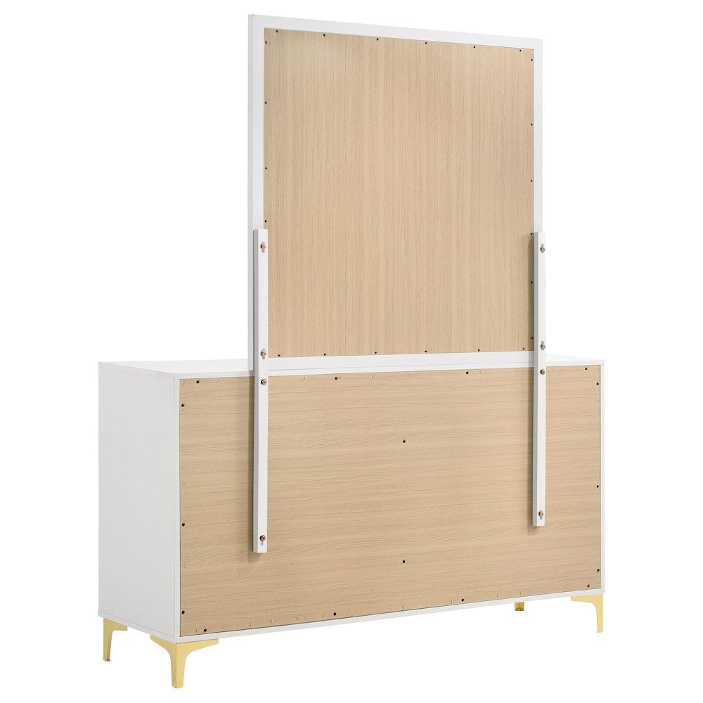 Kendall 6-drawer Dresser with Mirror White. Picture 6