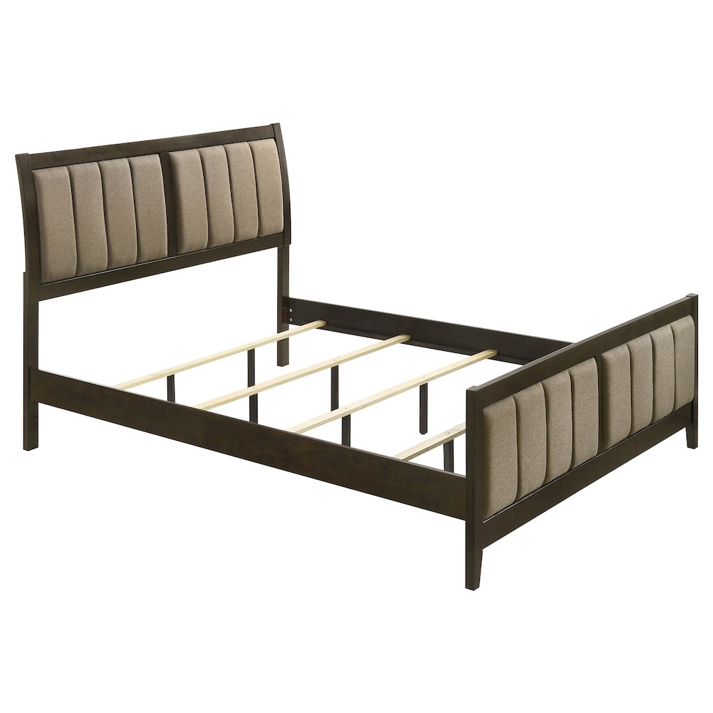 Wilkes 51-inch Upholstered Eastern King Bed Dark Cocoa. Picture 1