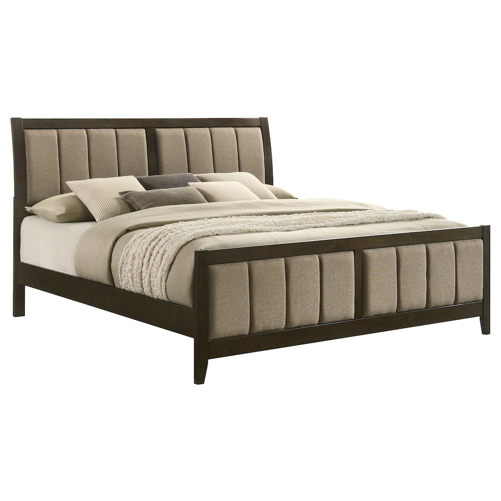 Wilkes 51-inch Upholstered Eastern King Bed Dark Cocoa. Picture 3