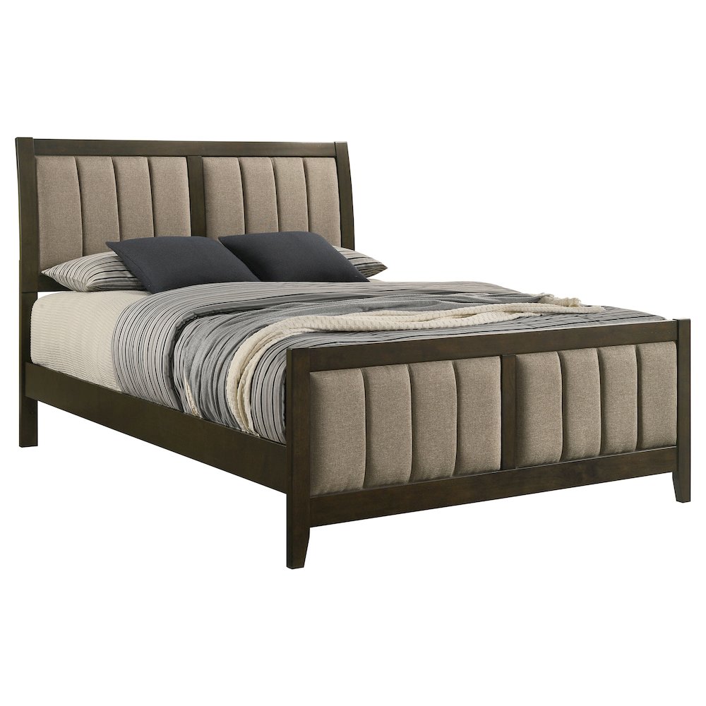 Wilkes 51-inch Upholstered Queen Bed Dark Cocoa. Picture 3