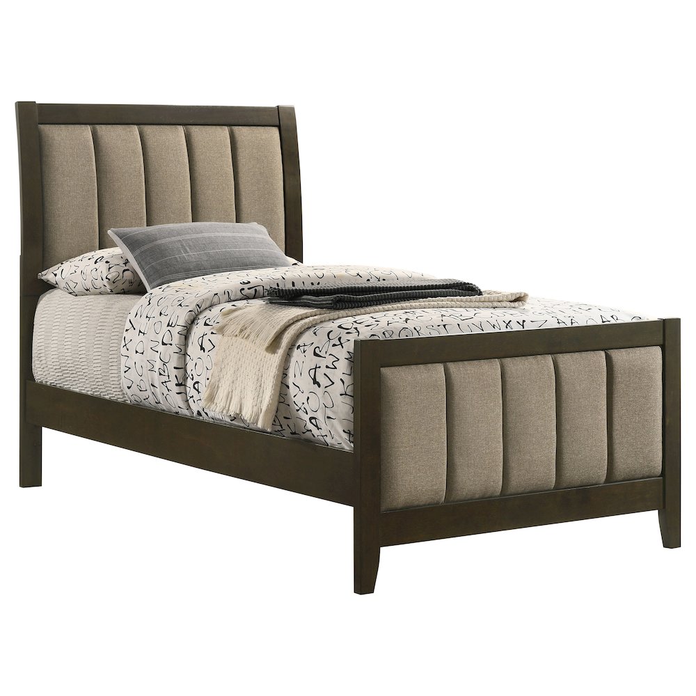 Wilkes 51-inch Upholstered Twin Bed Dark Cocoa. Picture 3
