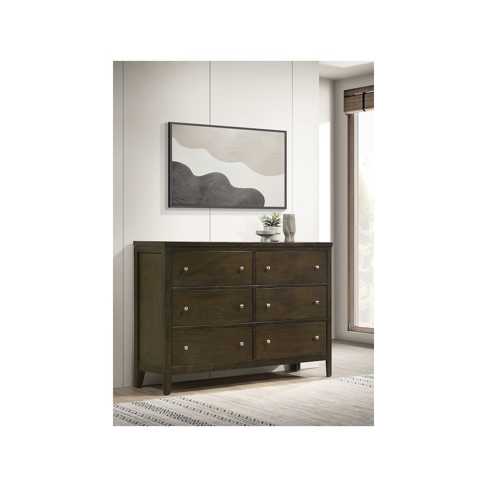Wilkes 6-drawer Dresser Cabinet Dark Cocoa. Picture 10