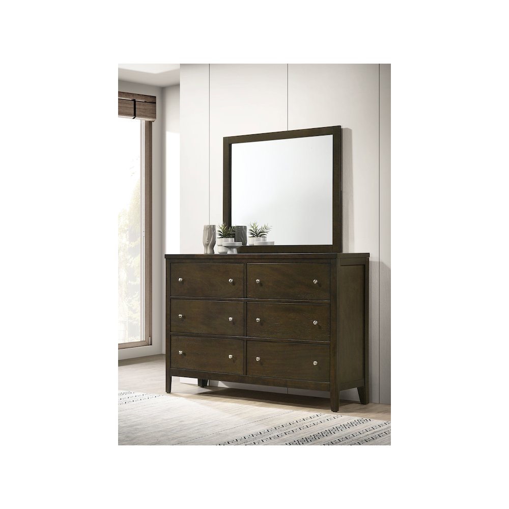 Wilkes 6-drawer Dresser and Mirror Dark Cocoa. Picture 10