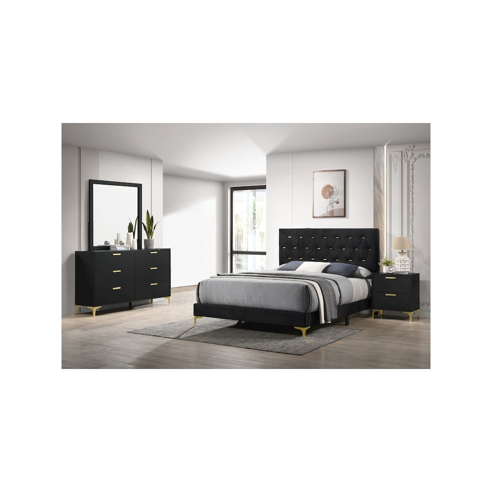 Kendall 4-piece California King Bedroom Set Black. Picture 1