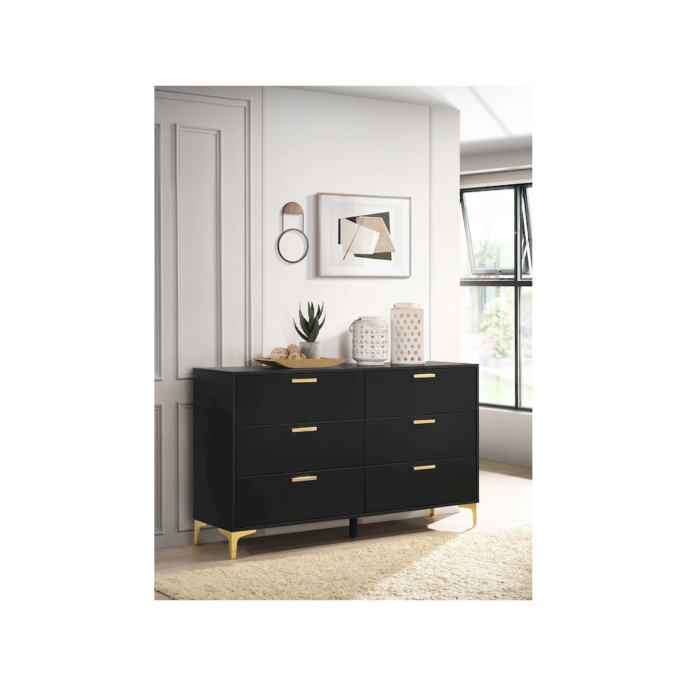Kendall 6-drawer Dresser Black. Picture 7