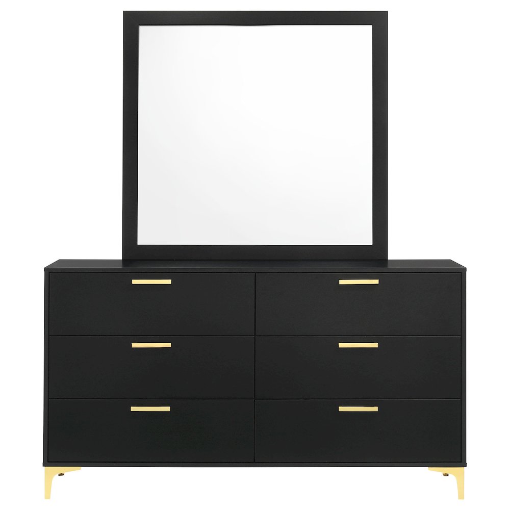 Kendall 6-drawer Dresser with Mirror Black. Picture 3
