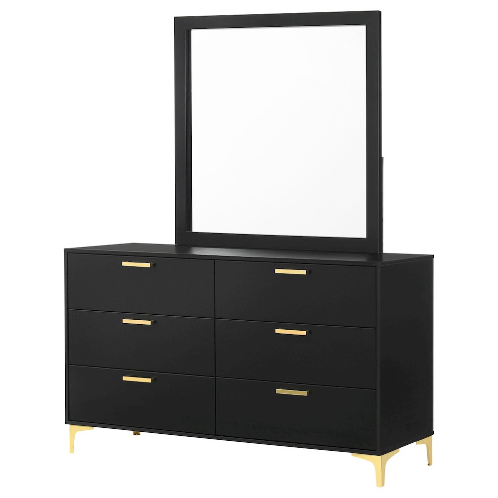 Kendall 6-drawer Dresser with Mirror Black. Picture 4