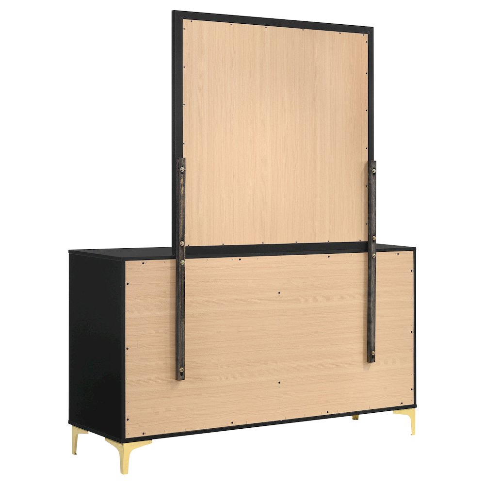 Kendall 6-drawer Dresser with Mirror Black. Picture 6