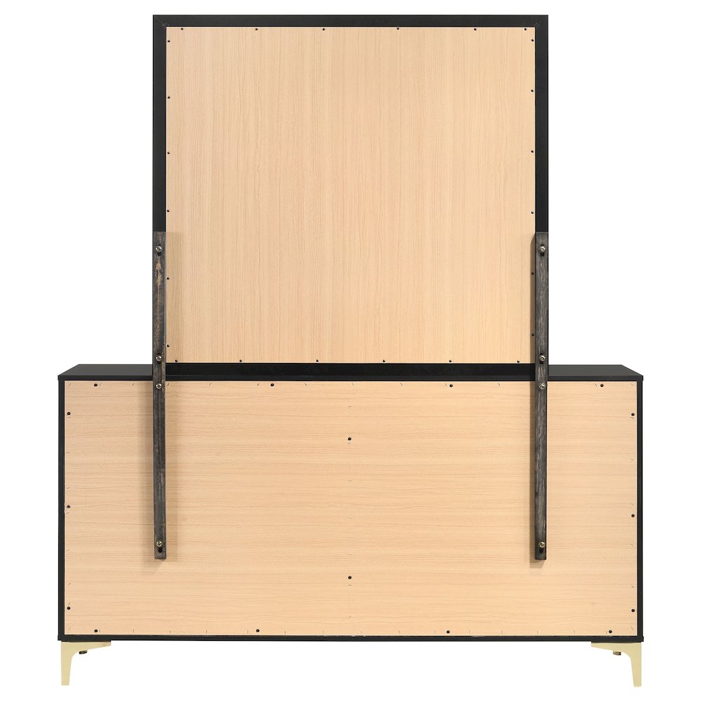 Kendall 6-drawer Dresser with Mirror Black. Picture 7