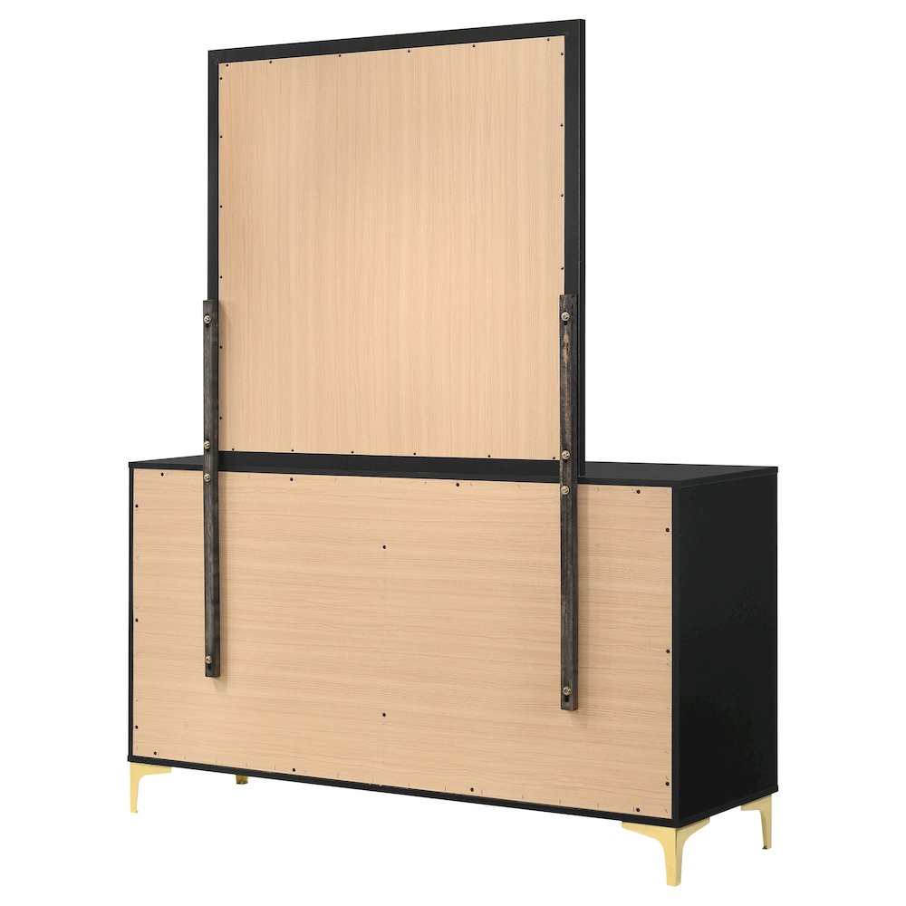 Kendall 6-drawer Dresser with Mirror Black. Picture 8