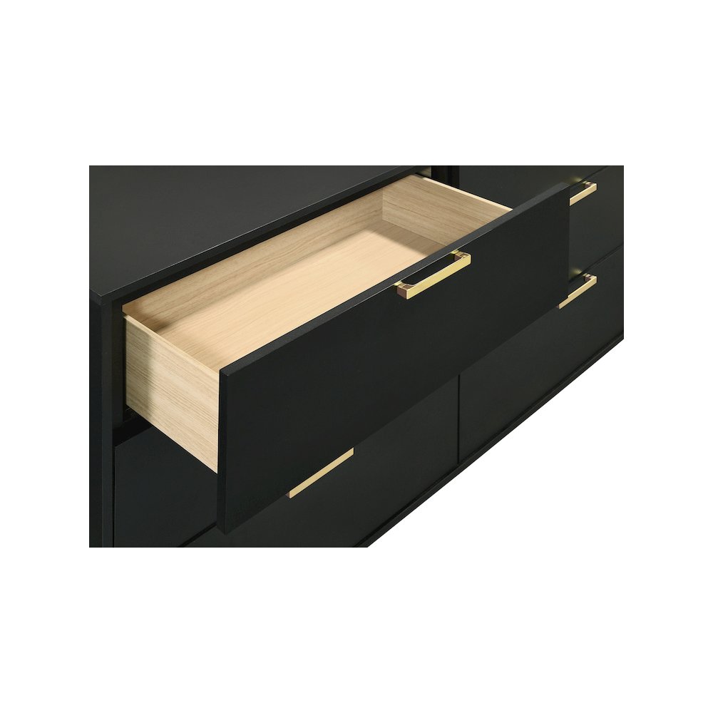 Kendall 6-drawer Dresser with Mirror Black. Picture 13