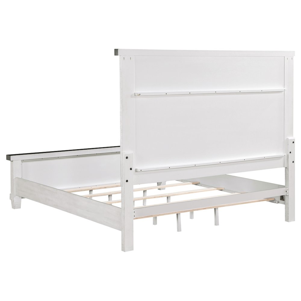 Lilith Wood Queen Panel Bed Distressed White. Picture 4