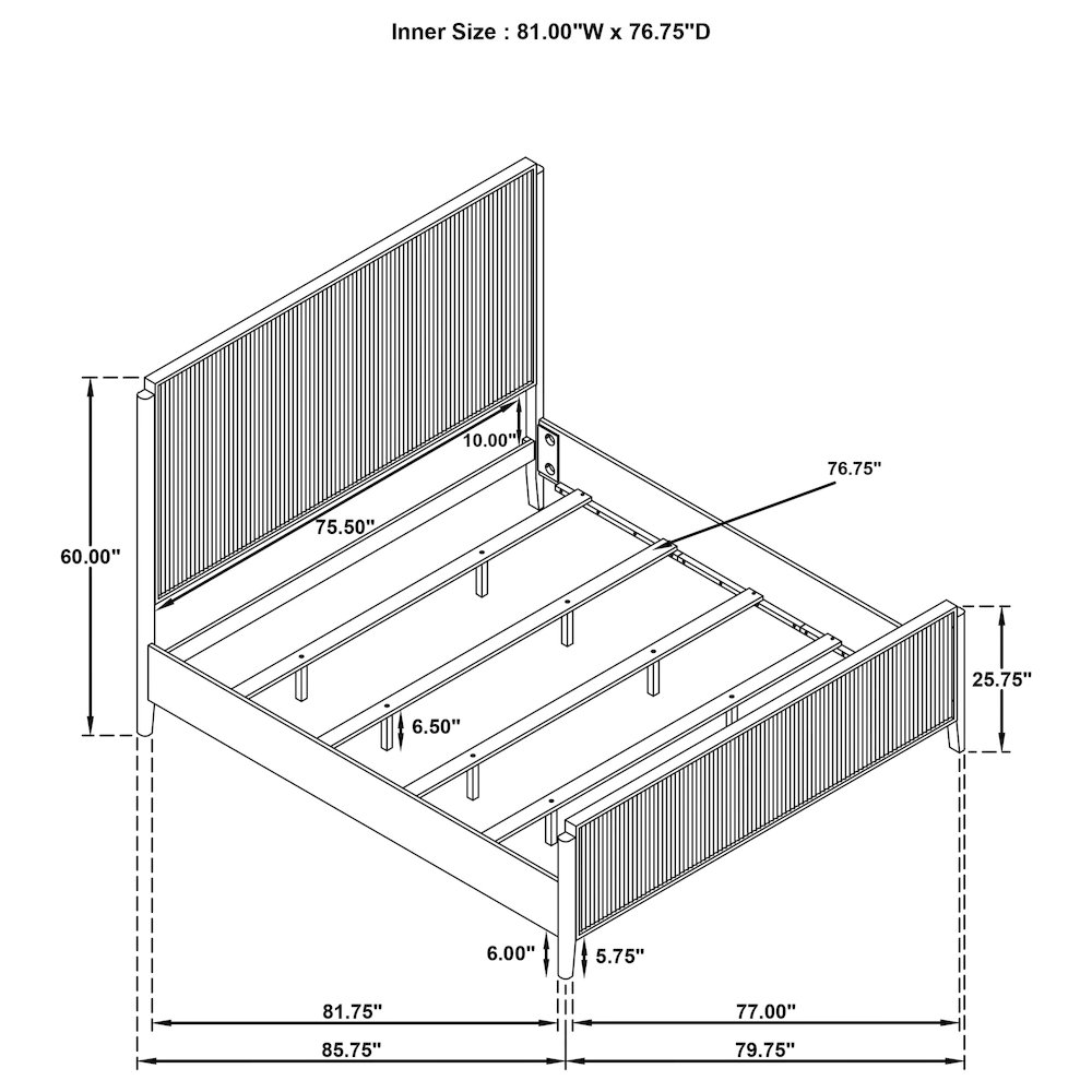 Brookmead Wood Eastern King Panel Bed Black. Picture 8