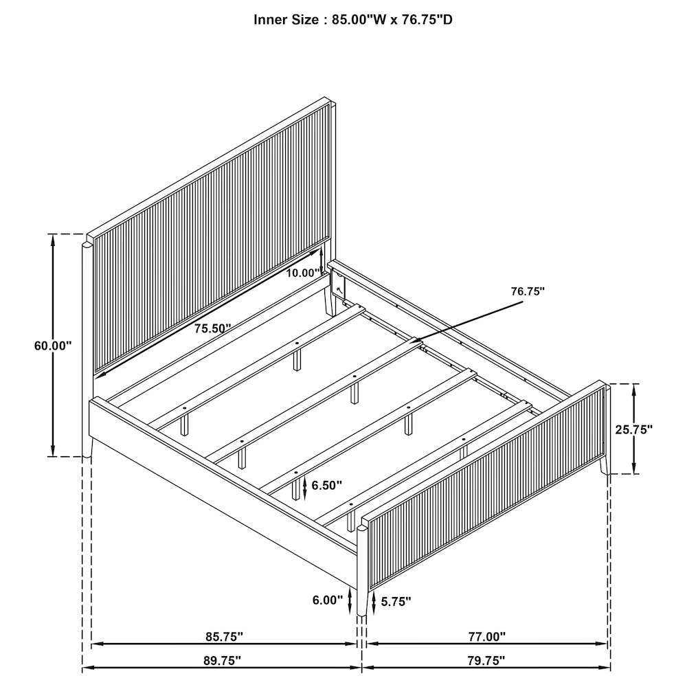 Brookmead Wood California King Panel Bed Black. Picture 8