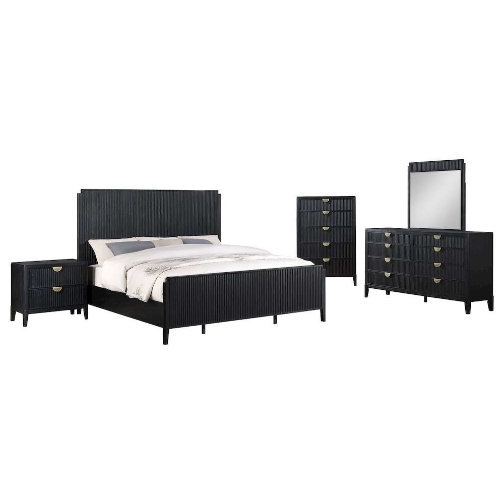 Brookmead 5-piece Queen Bedroom Set Black. Picture 1