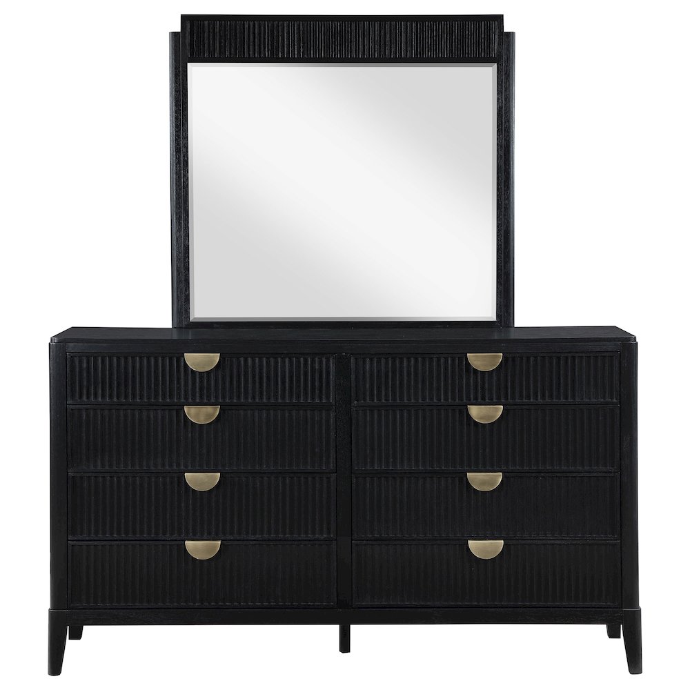 Brookmead 8-drawer Dresser with Mirror Black. Picture 3