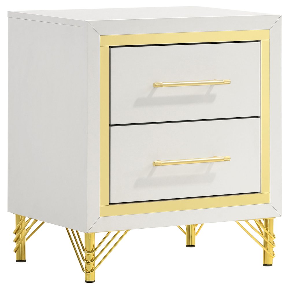 Lucia 2-drawer Nightstand Bedside Table White. Picture 1