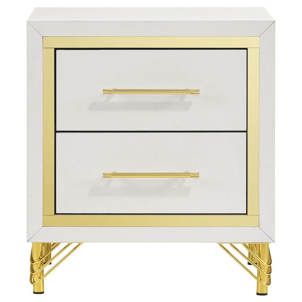 Lucia 2-drawer Nightstand Bedside Table White. Picture 3