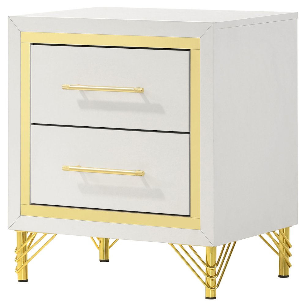 Lucia 2-drawer Nightstand Bedside Table White. Picture 4