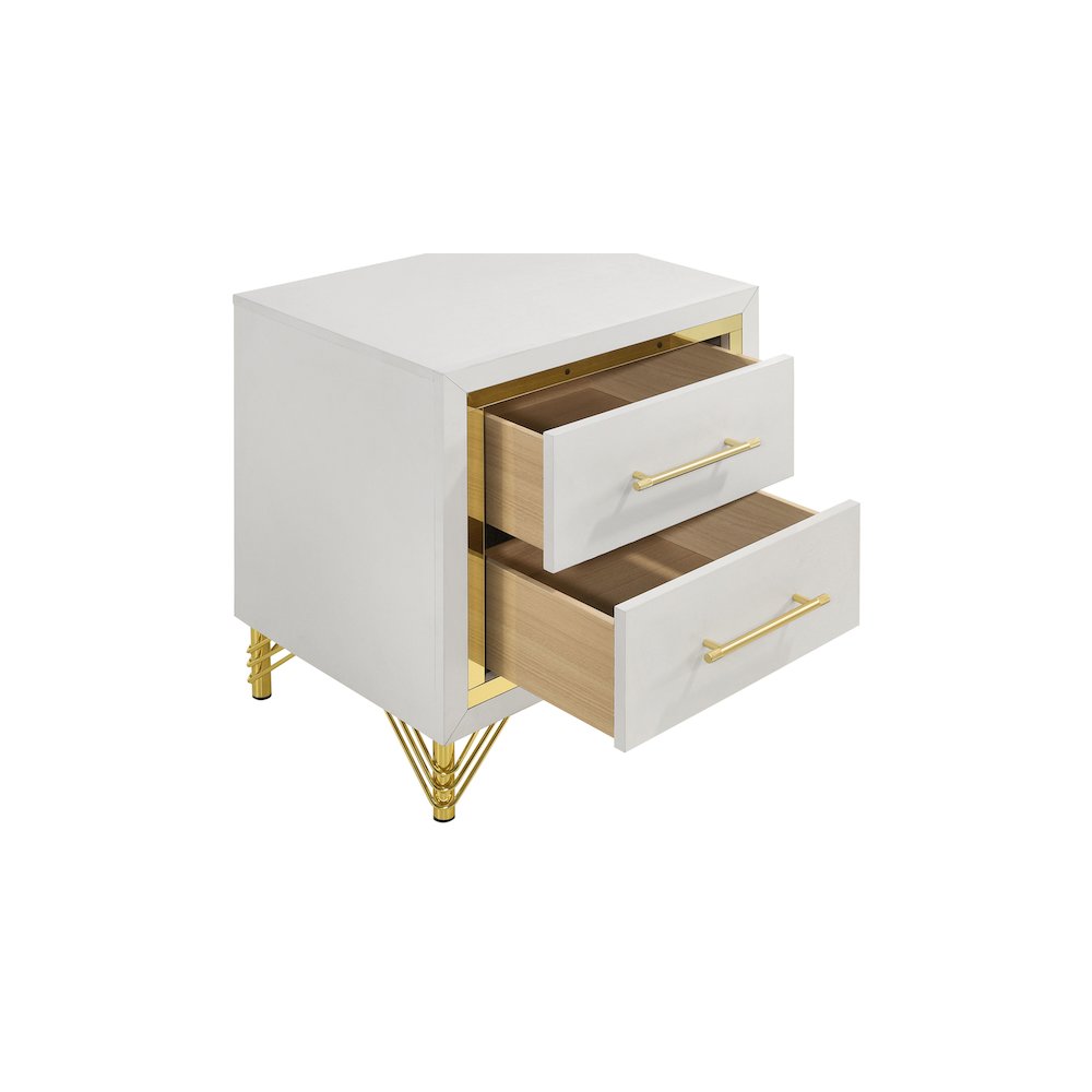 Lucia 2-drawer Nightstand Bedside Table White. Picture 13