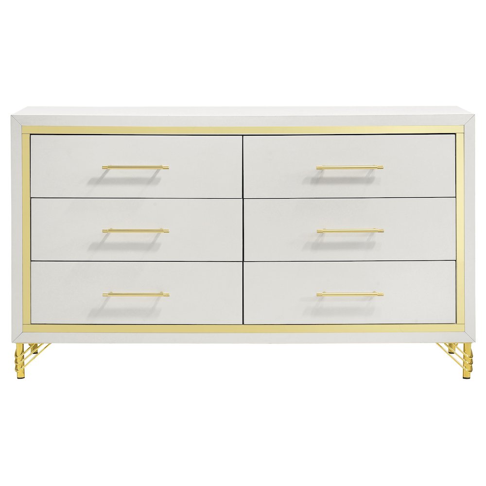 Lucia 6-drawer Dresser Cabinet White. Picture 3