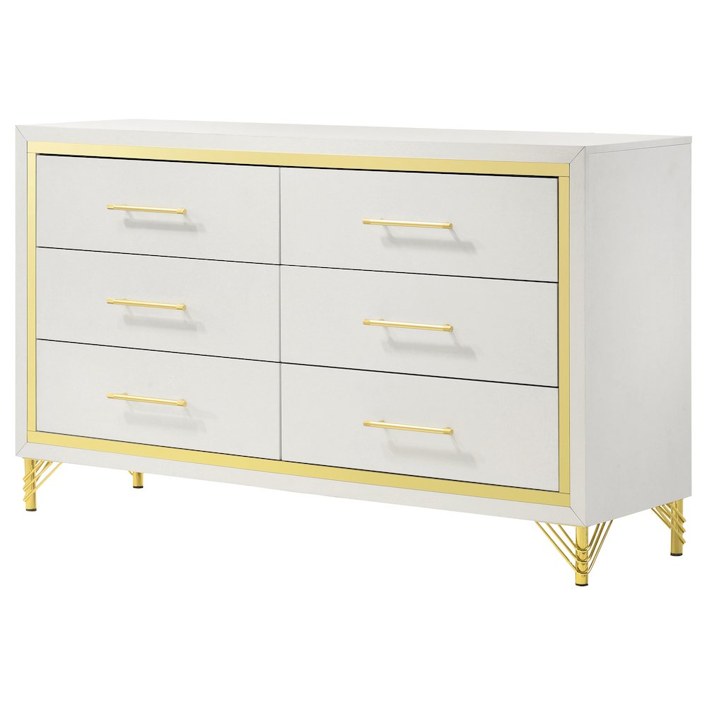 Lucia 6-drawer Dresser Cabinet White. Picture 4