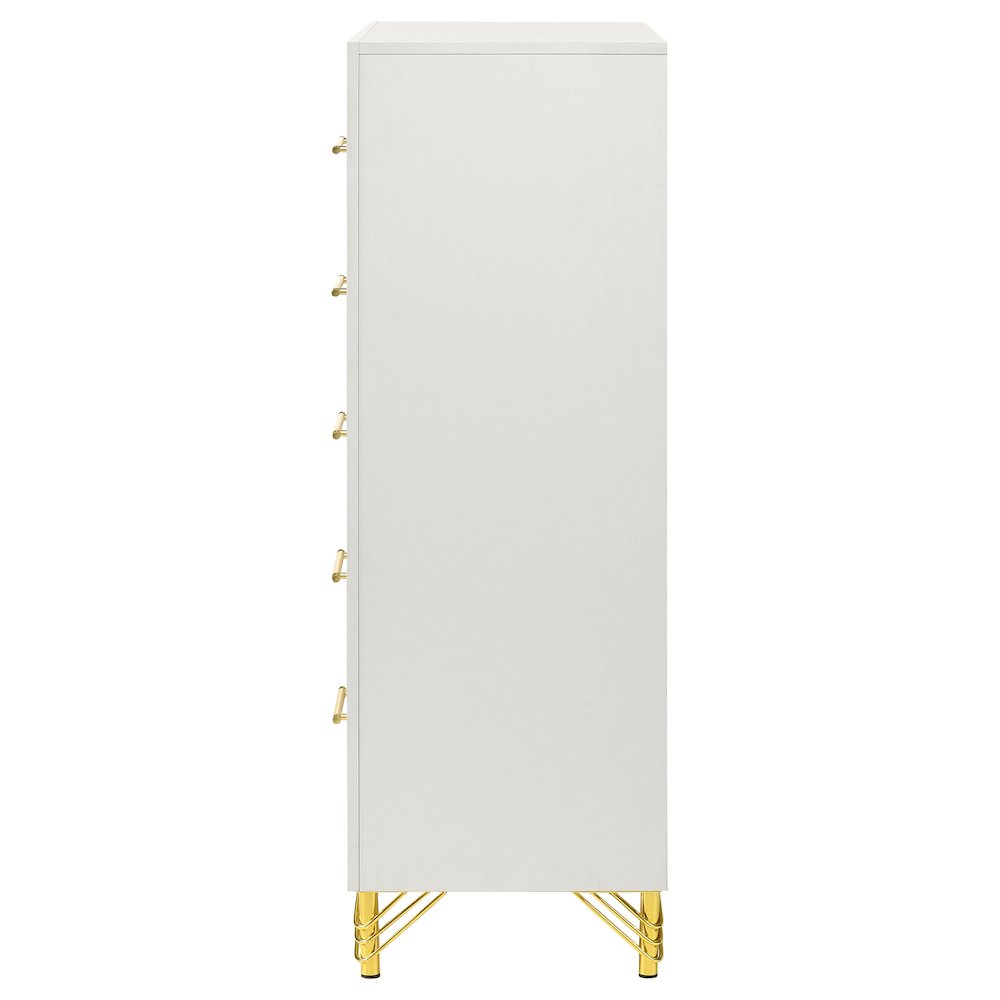 Lucia 5-drawer Bedroom Chest of Drawers White. Picture 5
