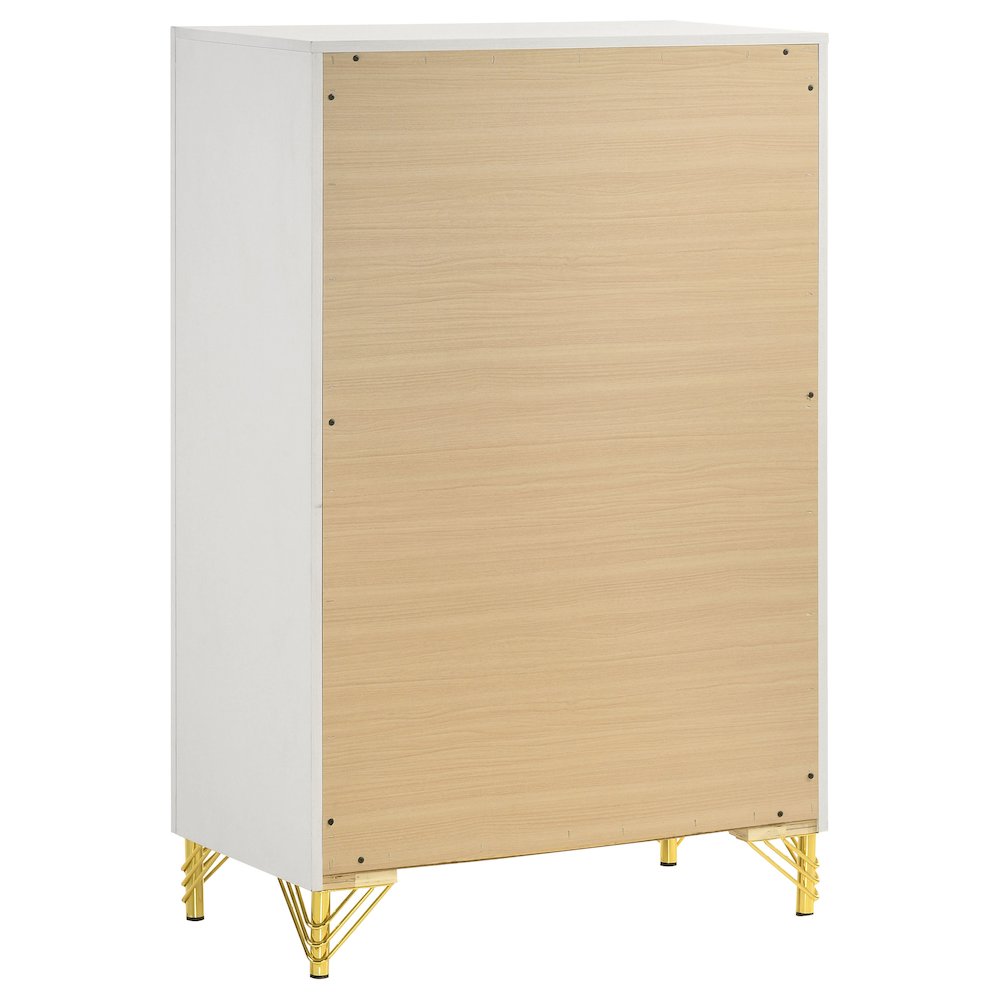 Lucia 5-drawer Bedroom Chest of Drawers White. Picture 6