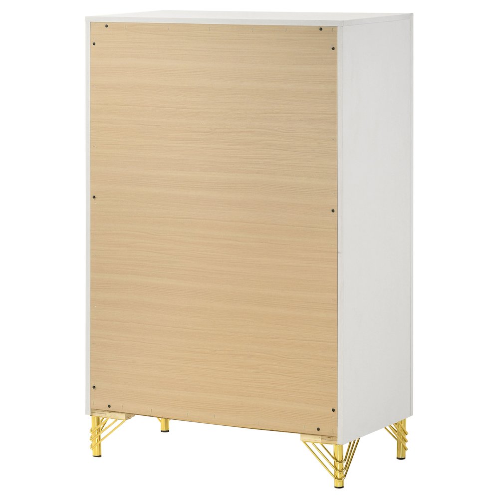 Lucia 5-drawer Bedroom Chest of Drawers White. Picture 8