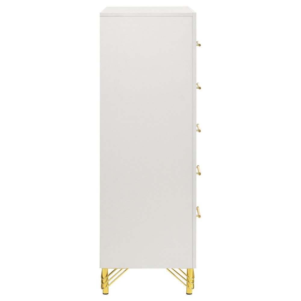 Lucia 5-drawer Bedroom Chest of Drawers White. Picture 9