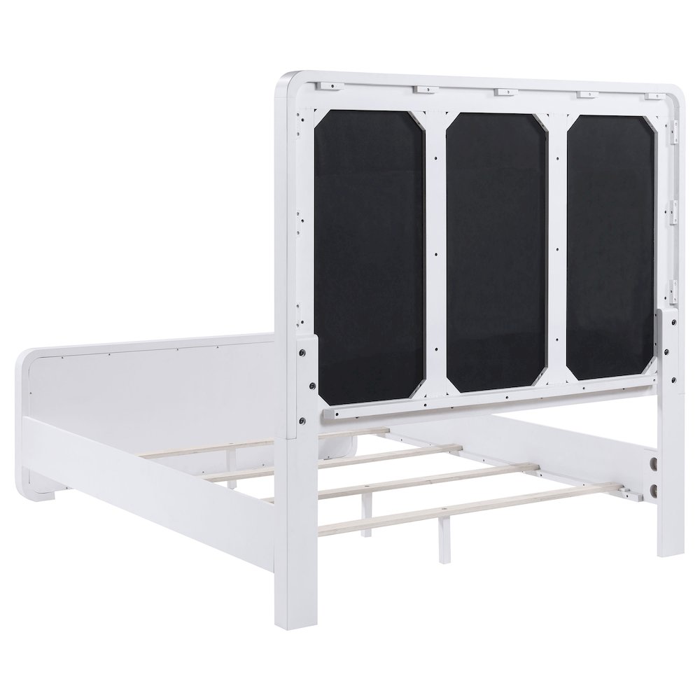 Anastasia Upholstered Eastern King Panel Bed Pearl White. Picture 4