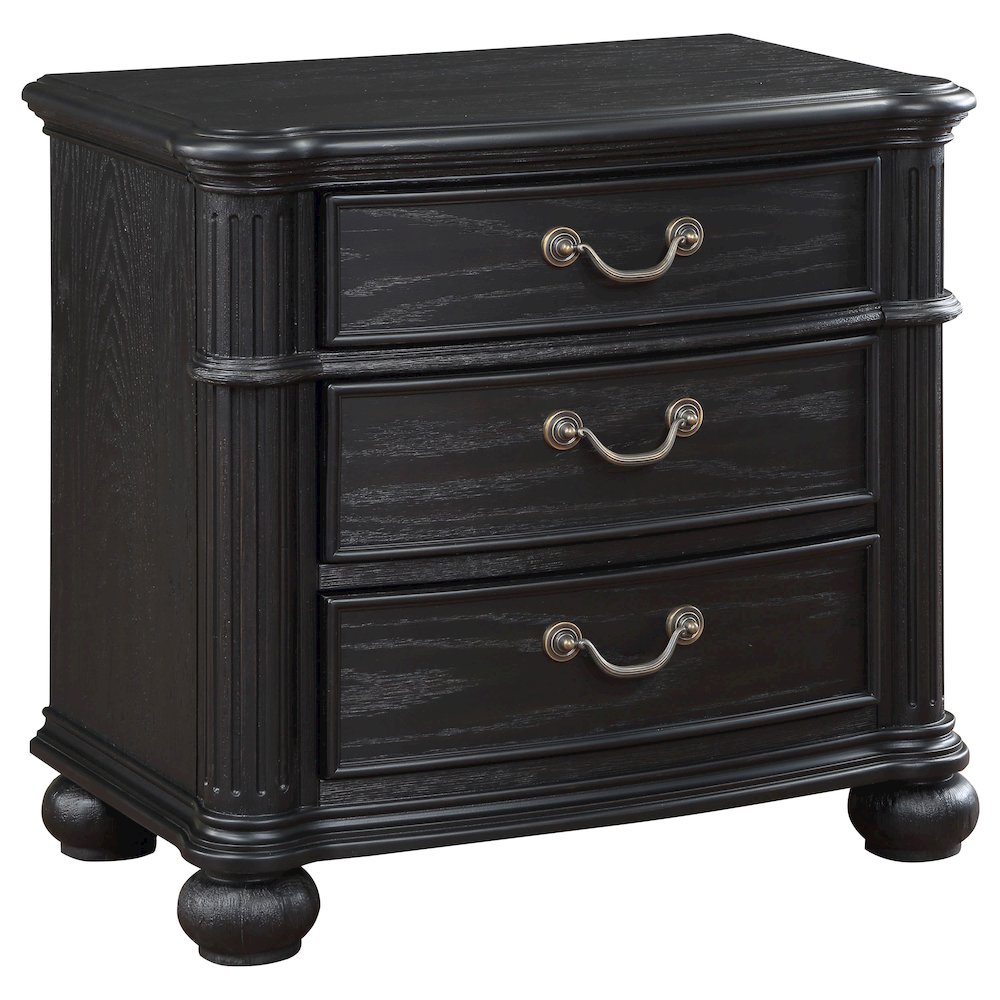 Celina 3-drawer Nightstand Black. Picture 1