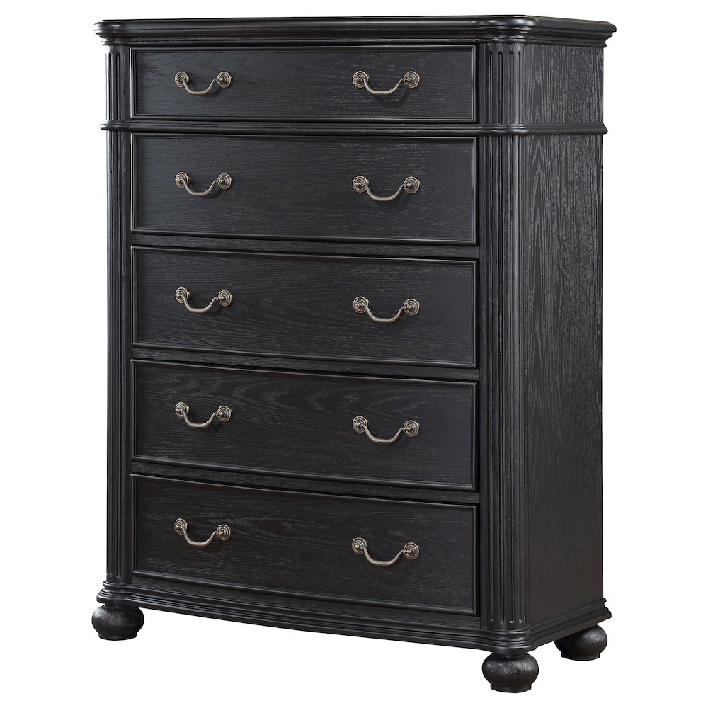 Celina 5-drawer Bedroom Chest Black. Picture 4