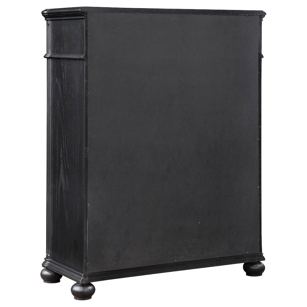 Celina 5-drawer Bedroom Chest Black. Picture 6