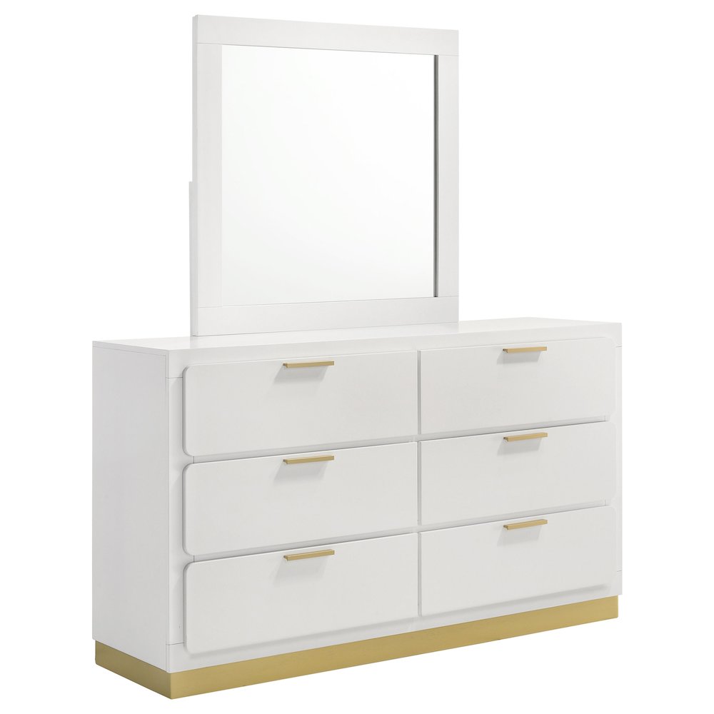 Caraway 6-drawer Dresser with Mirror White. Picture 1