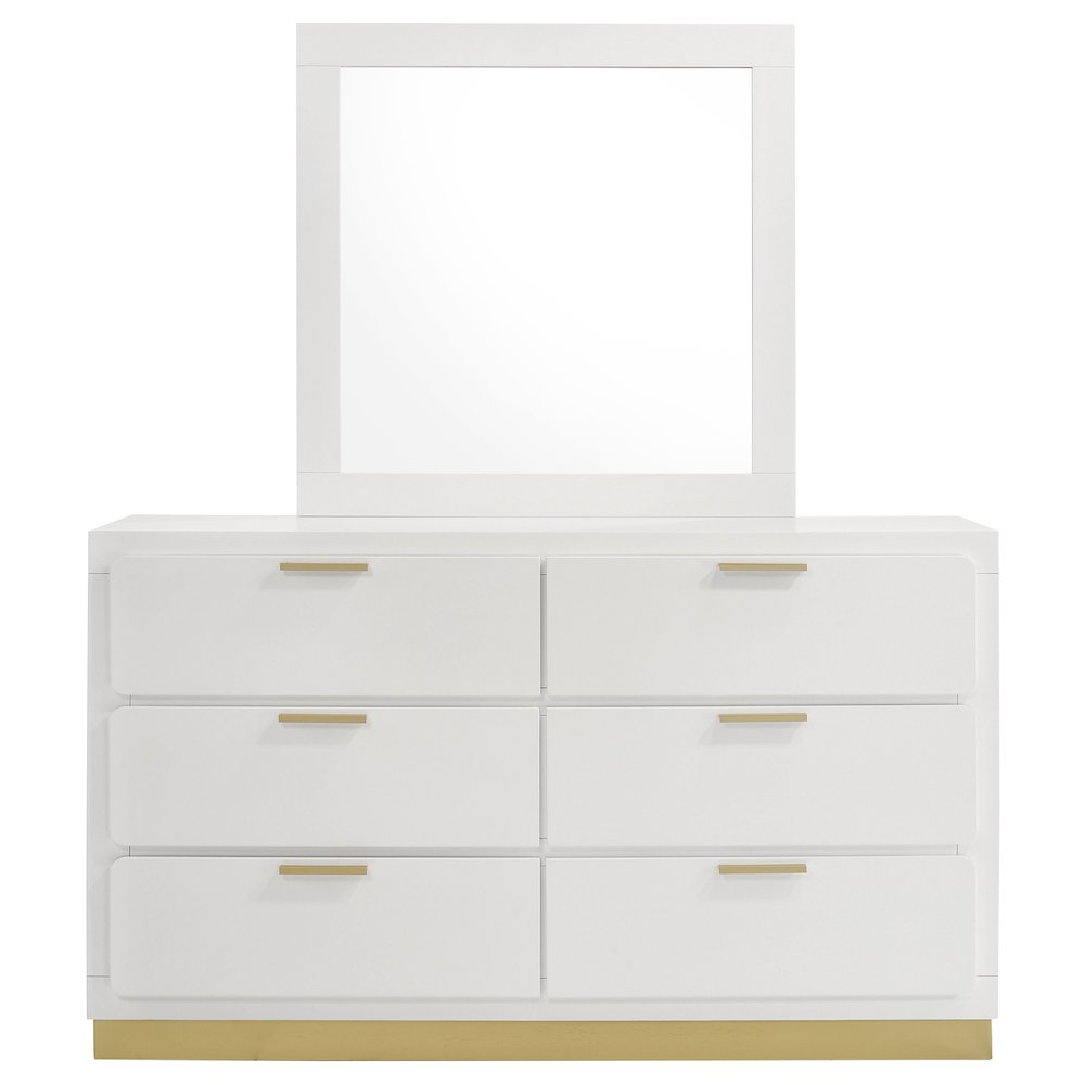 Caraway 6-drawer Dresser with Mirror White. Picture 3