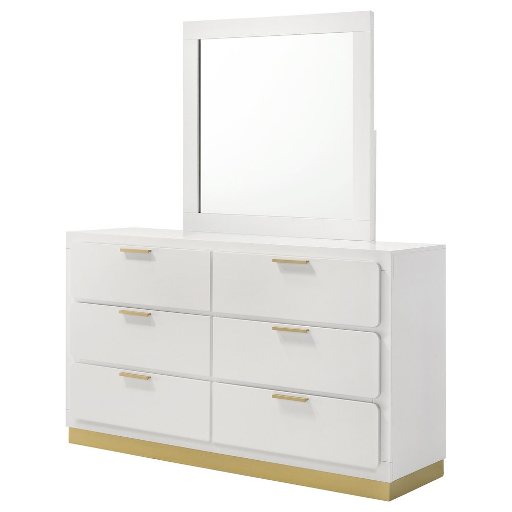 Caraway 6-drawer Dresser with Mirror White. Picture 4