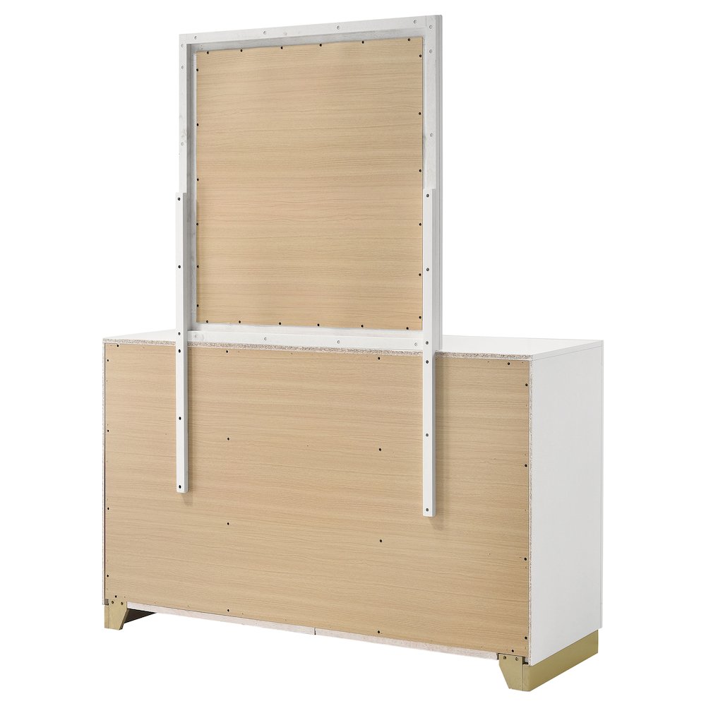 Caraway 6-drawer Dresser with Mirror White. Picture 8