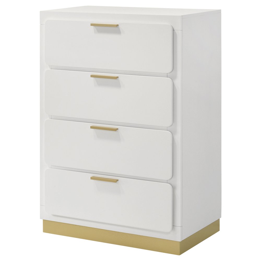 Caraway 4-drawer Bedroom Chest White. Picture 4