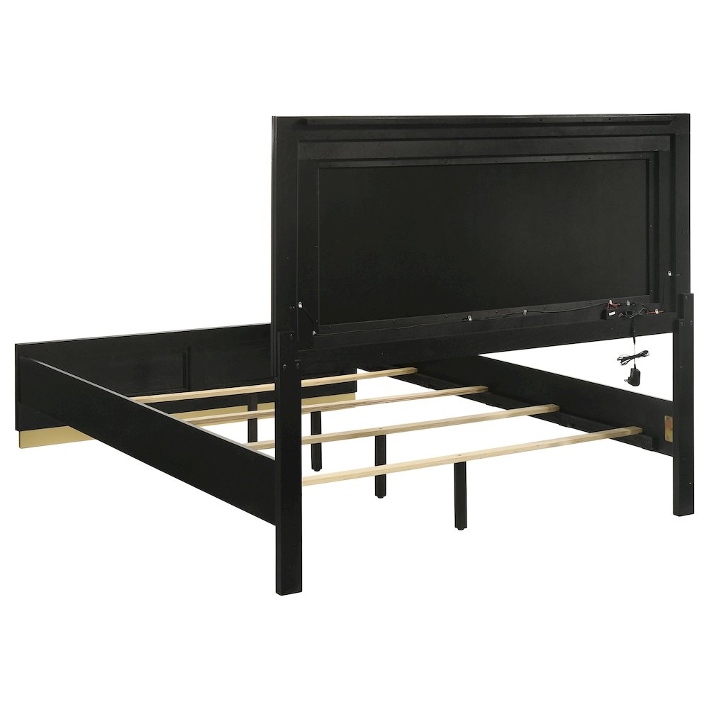 Caraway Wood California King LED Panel Bed Black. Picture 4