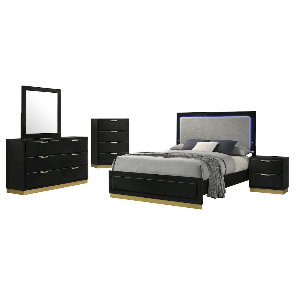 Caraway 5-piece Queen Bedroom Set Black. Picture 1
