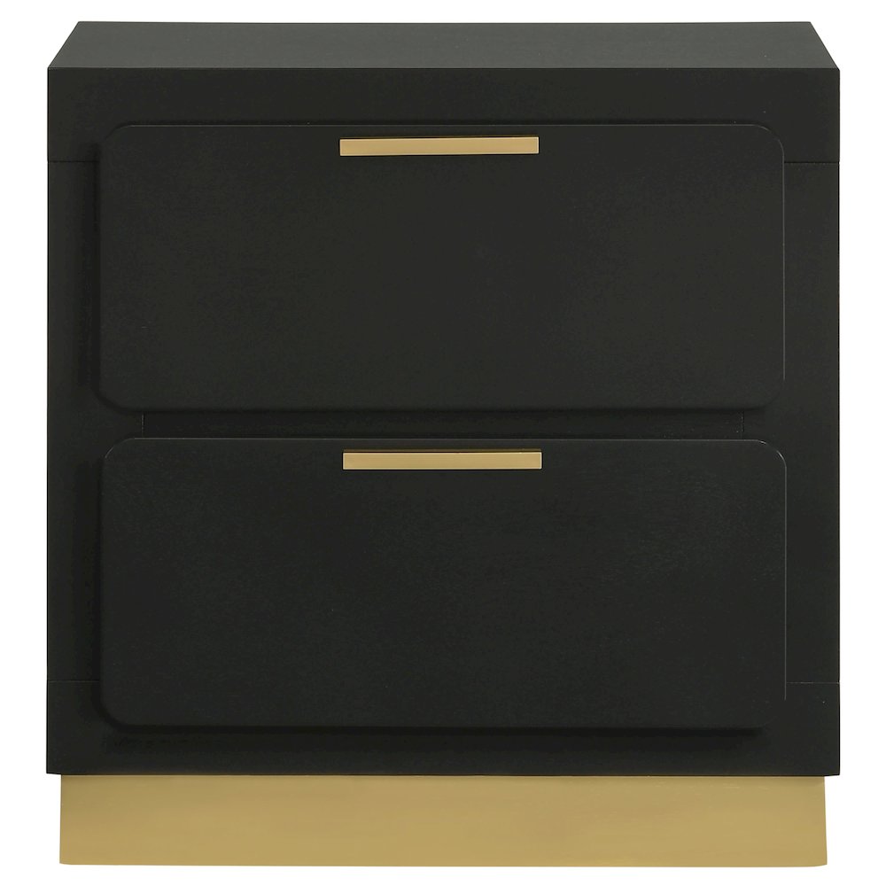 Caraway 2-drawer Nightstand Black. Picture 3