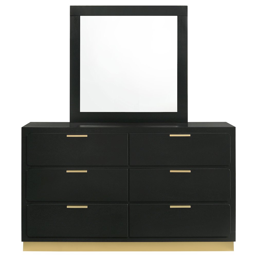 Caraway 6-drawer Dresser with Mirror Black. Picture 3