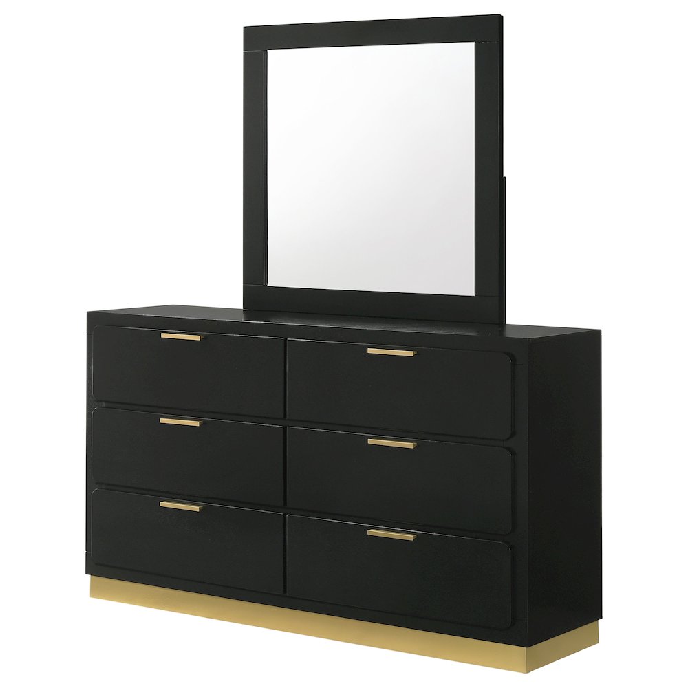 Caraway 6-drawer Dresser with Mirror Black. Picture 4
