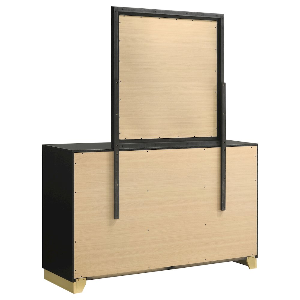 Caraway 6-drawer Dresser with Mirror Black. Picture 6