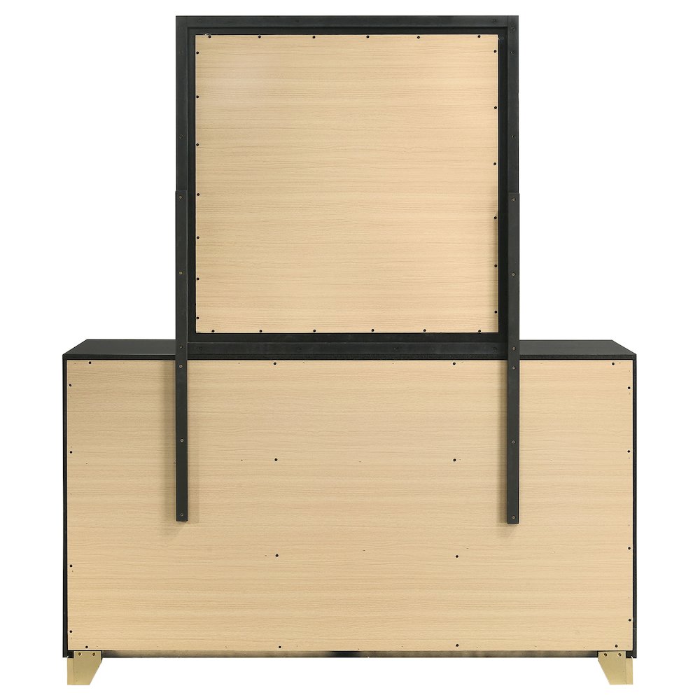 Caraway 6-drawer Dresser with Mirror Black. Picture 7