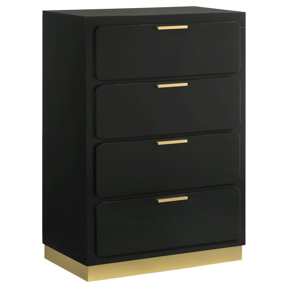 Caraway 4-drawer Bedroom Chest Black. Picture 1