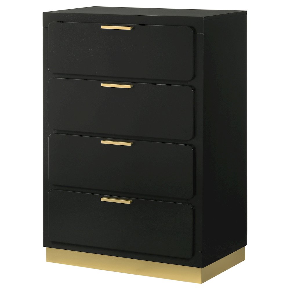 Caraway 4-drawer Bedroom Chest Black. Picture 4